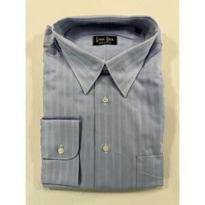 Vintage Gitman Bros USA Blue Stripe Dress Shirt 17.5 35 Deadstock